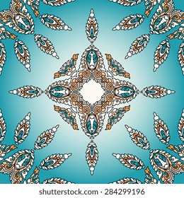 Seamless pattern ethnic style. Vintage decorative texture. Indian, arabic motive.