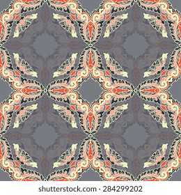 Seamless pattern ethnic style. Vintage decorative texture. Indian, arabic motive.