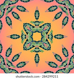 Seamless pattern ethnic style. Vintage decorative texture. Indian, arabic motive.