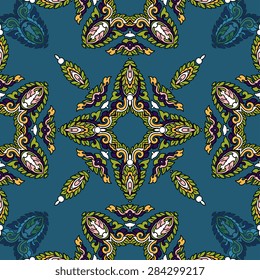 Seamless pattern ethnic style. Vintage decorative texture. Indian, arabic motive.