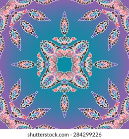 Seamless pattern ethnic style. Vintage decorative texture. Indian, arabic motive.