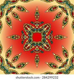 Seamless pattern ethnic style. Vintage decorative texture. Indian, arabic motive.