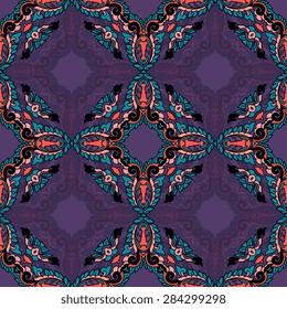Seamless pattern ethnic style. Vintage decorative texture. Indian, arabic motive.