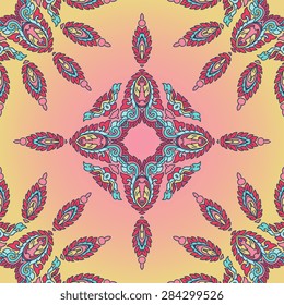 Seamless pattern ethnic style. Vintage decorative texture. Indian, arabic motive.