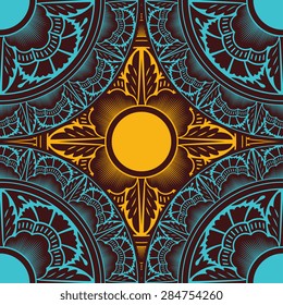 Seamless pattern ethnic style. Vintage decorative texture. Indian, arabic motive.