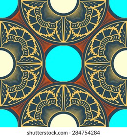 Seamless pattern ethnic style. Vintage decorative texture. Indian, arabic motive.