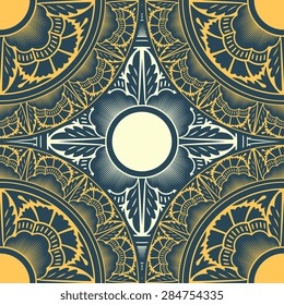 Seamless pattern ethnic style. Vintage decorative texture. Indian, arabic motive.