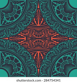 Seamless pattern ethnic style. Vintage decorative texture. Indian, arabic motive.