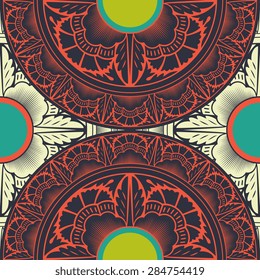 Seamless pattern ethnic style. Vintage decorative texture. Indian, arabic motive.