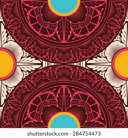Seamless pattern ethnic style. Vintage decorative texture. Indian, arabic motive.