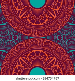 Seamless pattern ethnic style. Vintage decorative texture. Indian, arabic motive.