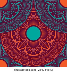 Seamless pattern ethnic style. Vintage decorative texture. Indian, arabic motive.