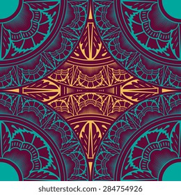 Seamless pattern ethnic style. Vintage decorative texture. Indian, arabic motive.