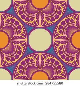 Seamless pattern ethnic style. Vintage decorative texture. Indian, arabic motive.