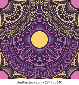 Seamless pattern ethnic style. Vintage decorative texture. Indian, arabic motive.