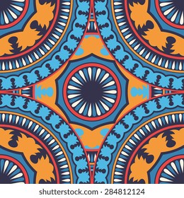 Seamless pattern ethnic style. Vintage decorative texture. Indian, arabic motive.