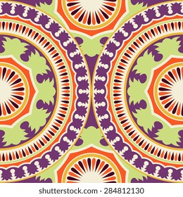 Seamless pattern ethnic style. Vintage decorative texture. Indian, arabic motive.