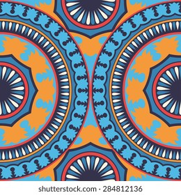 Seamless pattern ethnic style. Vintage decorative texture. Indian, arabic motive.