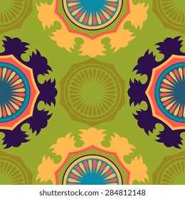 Seamless pattern ethnic style. Vintage decorative texture. Indian, arabic motive.
