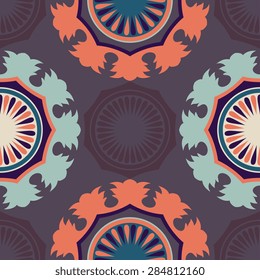 Seamless pattern ethnic style. Vintage decorative texture. Indian, arabic motive.