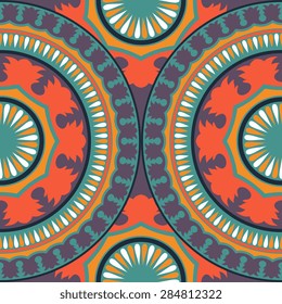 Seamless pattern ethnic style. Vintage decorative texture. Indian, arabic motive.