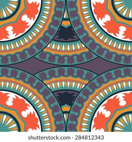 Seamless pattern ethnic style. Vintage decorative texture. Indian, arabic motive.