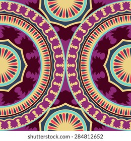 Seamless pattern ethnic style. Vintage decorative texture. Indian, arabic motive.