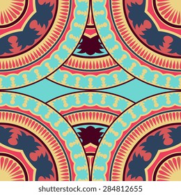Seamless pattern ethnic style. Vintage decorative texture. Indian, arabic motive.