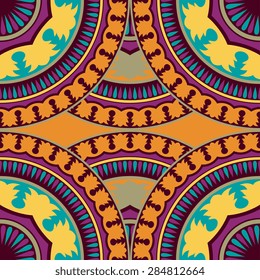 Seamless pattern ethnic style. Vintage decorative texture. Indian, arabic motive.
