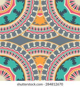 Seamless pattern ethnic style. Vintage decorative texture. Indian, arabic motive.