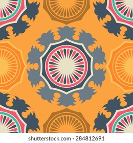 Seamless pattern ethnic style. Vintage decorative texture. Indian, arabic motive.