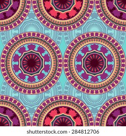 Seamless pattern ethnic style. Vintage decorative texture. Indian, arabic motive.