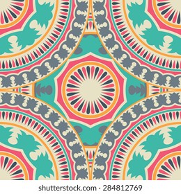 Seamless pattern ethnic style. Vintage decorative texture. Indian, arabic motive.