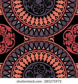 Seamless pattern ethnic style. Vintage decorative texture. Indian, arabic motive.