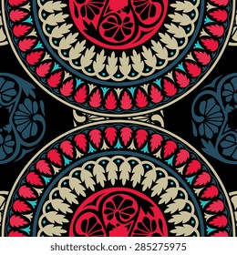 Seamless pattern ethnic style. Vintage decorative texture. Indian, arabic motive.