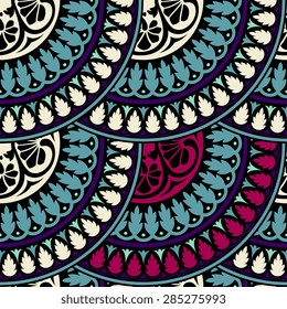 Seamless pattern ethnic style. Vintage decorative texture. Indian, arabic motive.