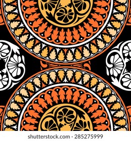 Seamless pattern ethnic style. Vintage decorative texture. Indian, arabic motive.