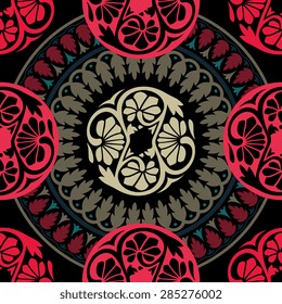 Seamless pattern ethnic style. Vintage decorative texture. Indian, arabic motive.