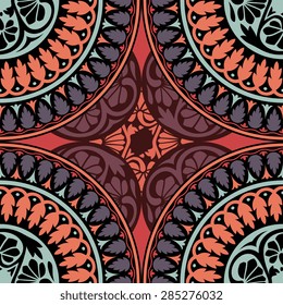 Seamless pattern ethnic style. Vintage decorative texture. Indian, arabic motive.