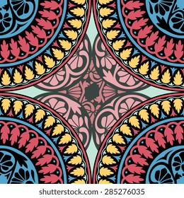 Seamless pattern ethnic style. Vintage decorative texture. Indian, arabic motive.