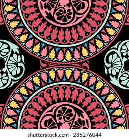Seamless pattern ethnic style. Vintage decorative texture. Indian, arabic motive.