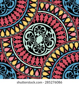 Seamless pattern ethnic style. Vintage decorative texture. Indian, arabic motive.
