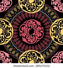 Seamless pattern ethnic style. Vintage decorative texture. Indian, arabic motive.