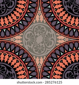Seamless pattern ethnic style. Vintage decorative texture. Indian, arabic motive.