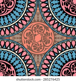 Seamless pattern ethnic style. Vintage decorative texture. Indian, arabic motive.