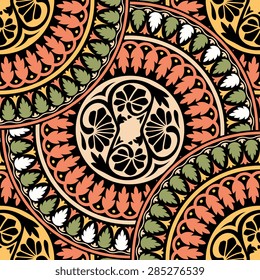Seamless pattern ethnic style. Vintage decorative texture. Indian, arabic motive.