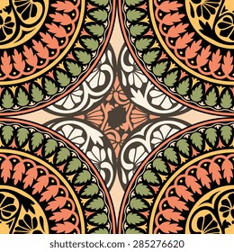 Seamless pattern ethnic style. Vintage decorative texture. Indian, arabic motive.
