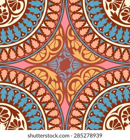Seamless pattern ethnic style. Vintage decorative texture. Indian, arabic motive.