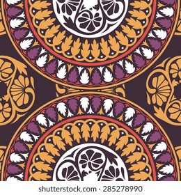 Seamless pattern ethnic style. Vintage decorative texture. Indian, arabic motive.
