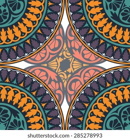 Seamless pattern ethnic style. Vintage decorative texture. Indian, arabic motive.